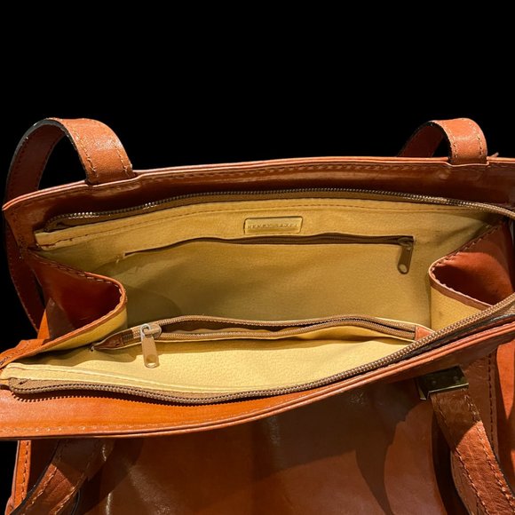 Vintage Henry Saxel Genuine Leather Shoulder Bag, vintage 80s, - Picture 4 of 7